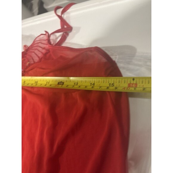 Y2K Rampage Babydoll Cami Top Red M Coquette Fairy gothic Butterfly Sheer Beaded - Picture 2 of 16